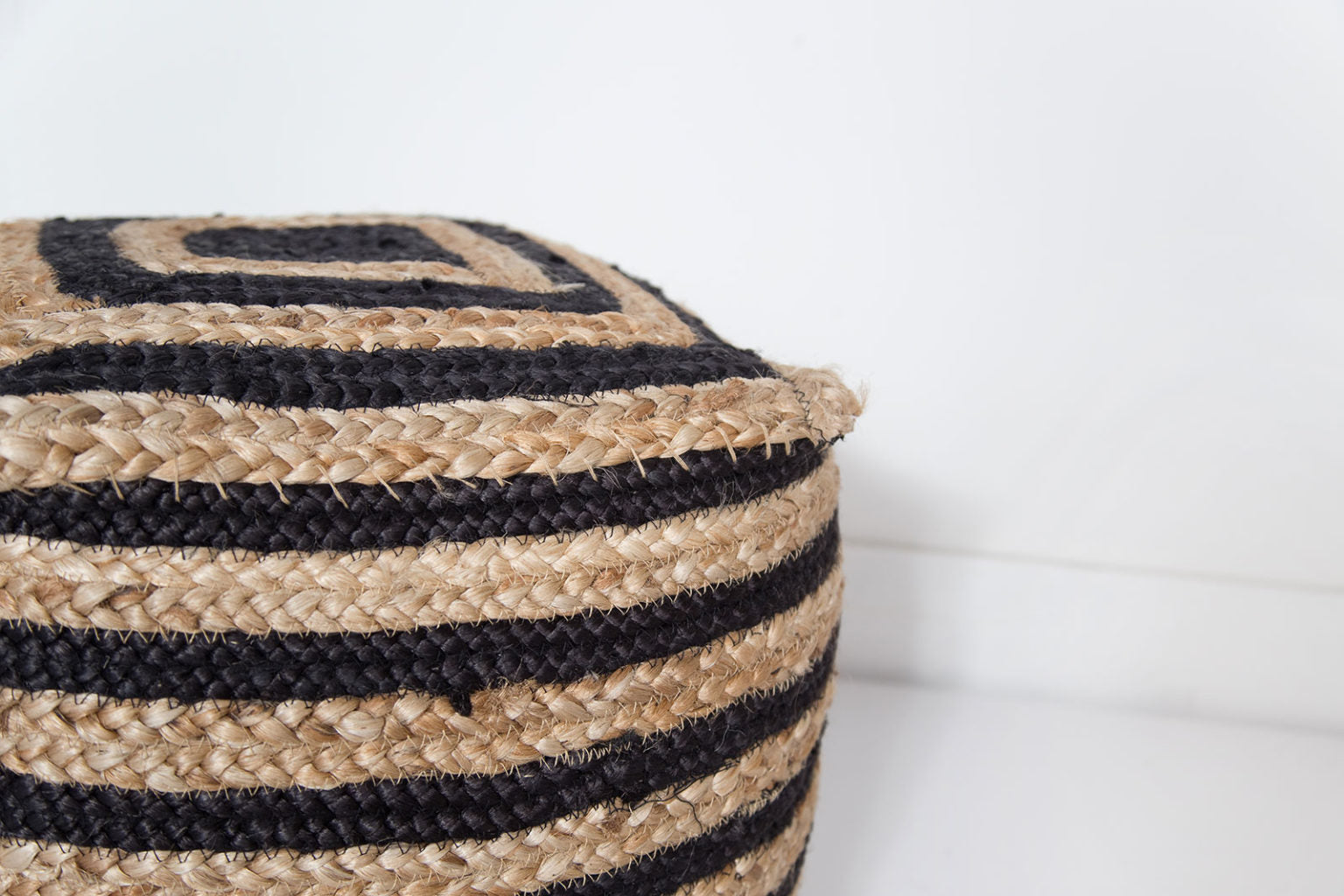 Bohemian Jute Pouf