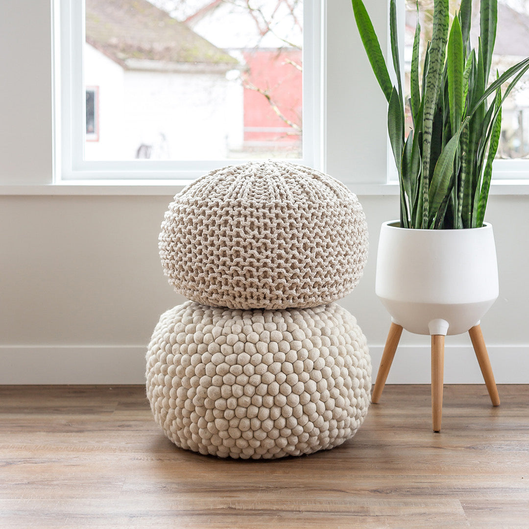 Bohemian Knit Pouf