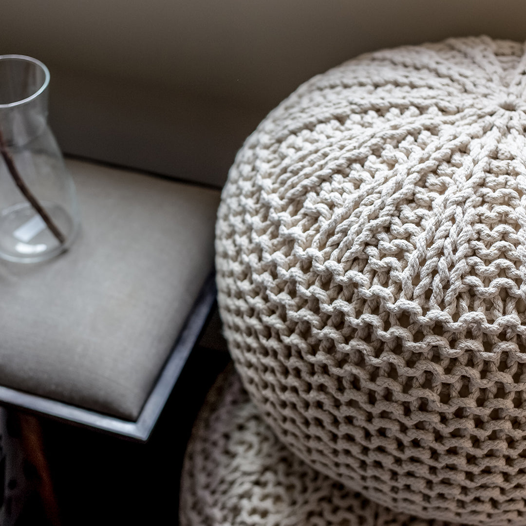 Bohemian Knit Pouf