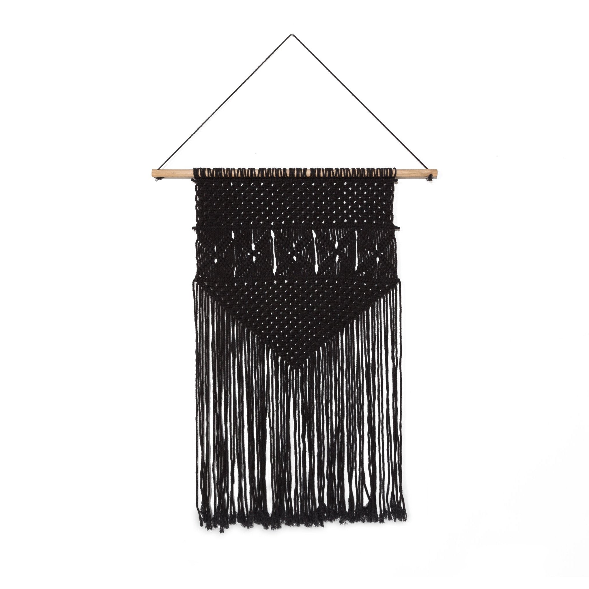 Bohemian Rio Macrame Wall Hanging - Black