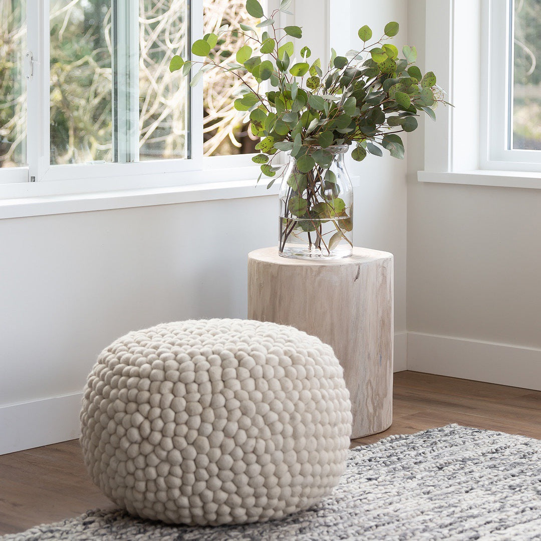 Bohemian Pebble Pouf - Cream
