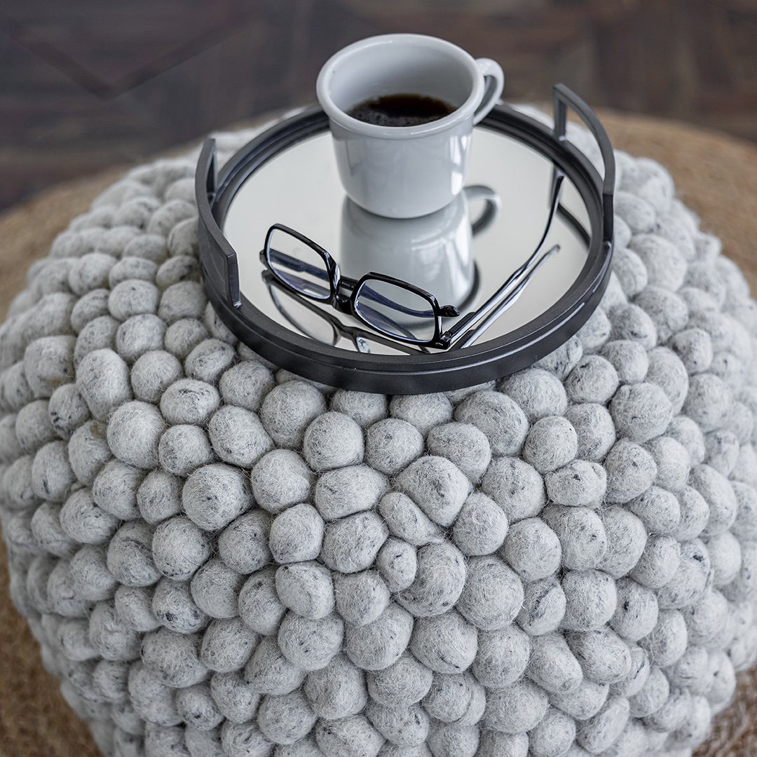 Bohemian Pebble Pouf - Grey