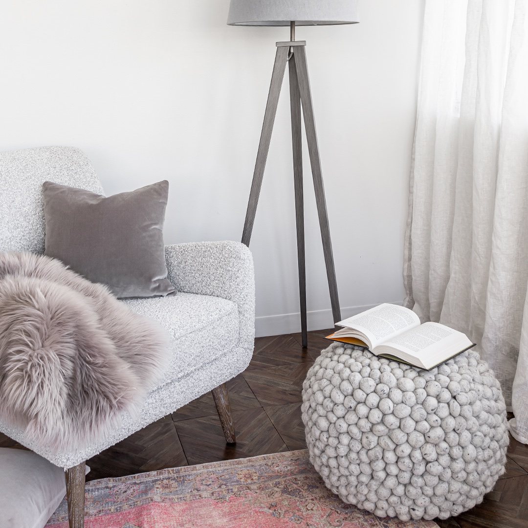 Bohemian Pebble Pouf - Grey