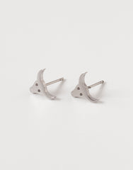 Bull Earrings - Silver