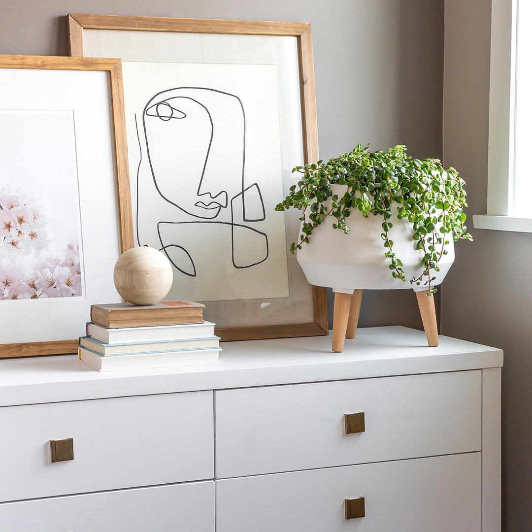 Glass With Wood Frame Femme Wall Decor