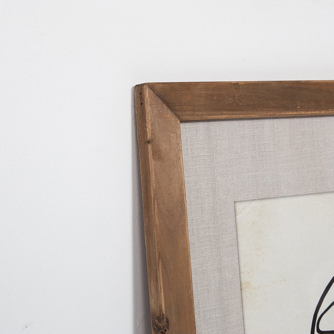 Glass With Wood Frame Femme Wall Decor