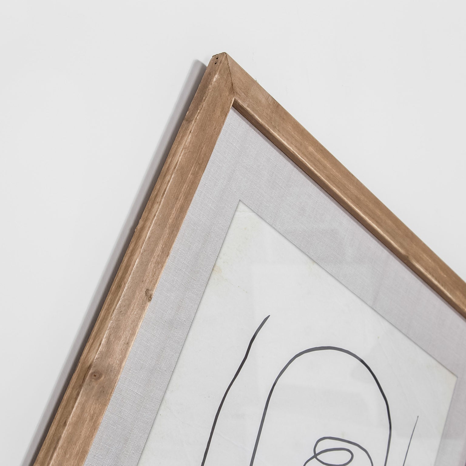 Glass With Wood Frame Homme Wall Decor