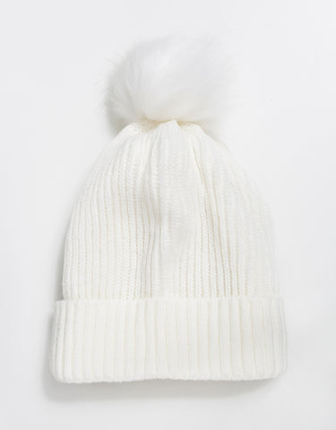 Cypress Faux Fur Pom Pom Hat