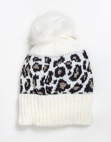 Nala Faux Fur Pom Pom Hat - White