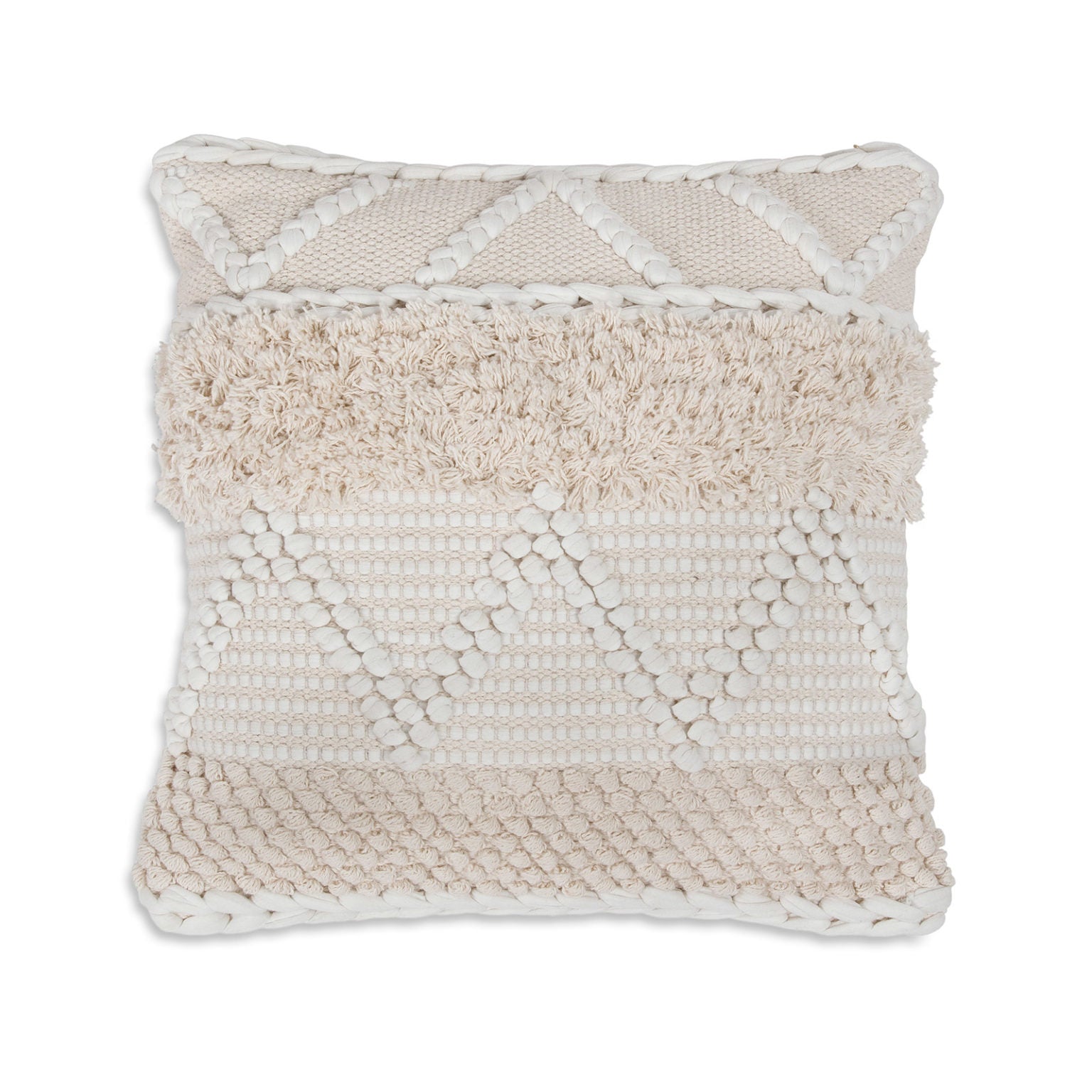 Bohemian Macrame Cushion - Cream