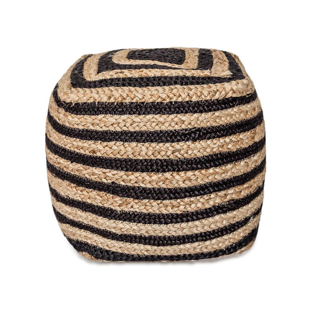 Bohemian Jute Pouf
