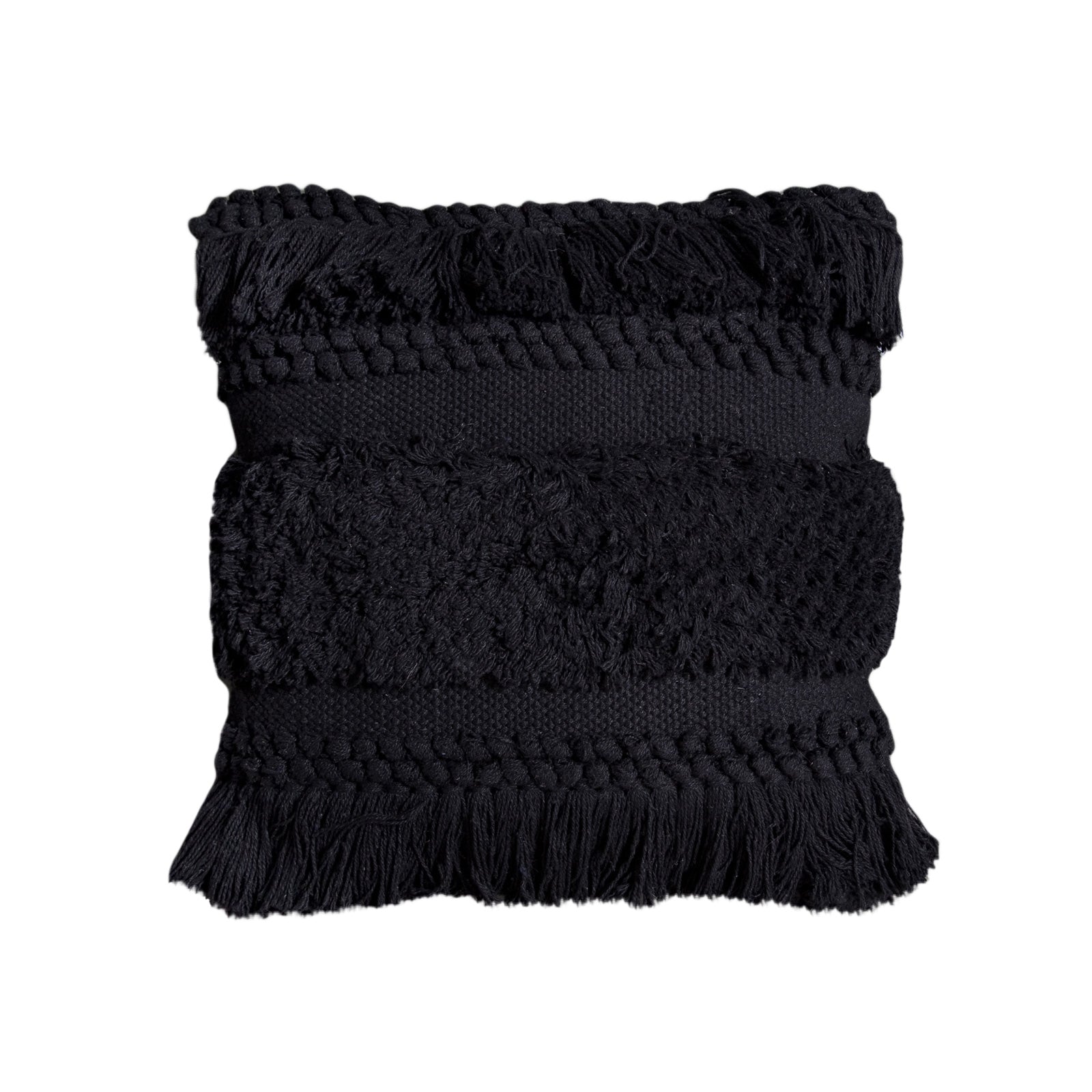 Bohemian Macrame Cushion - Black