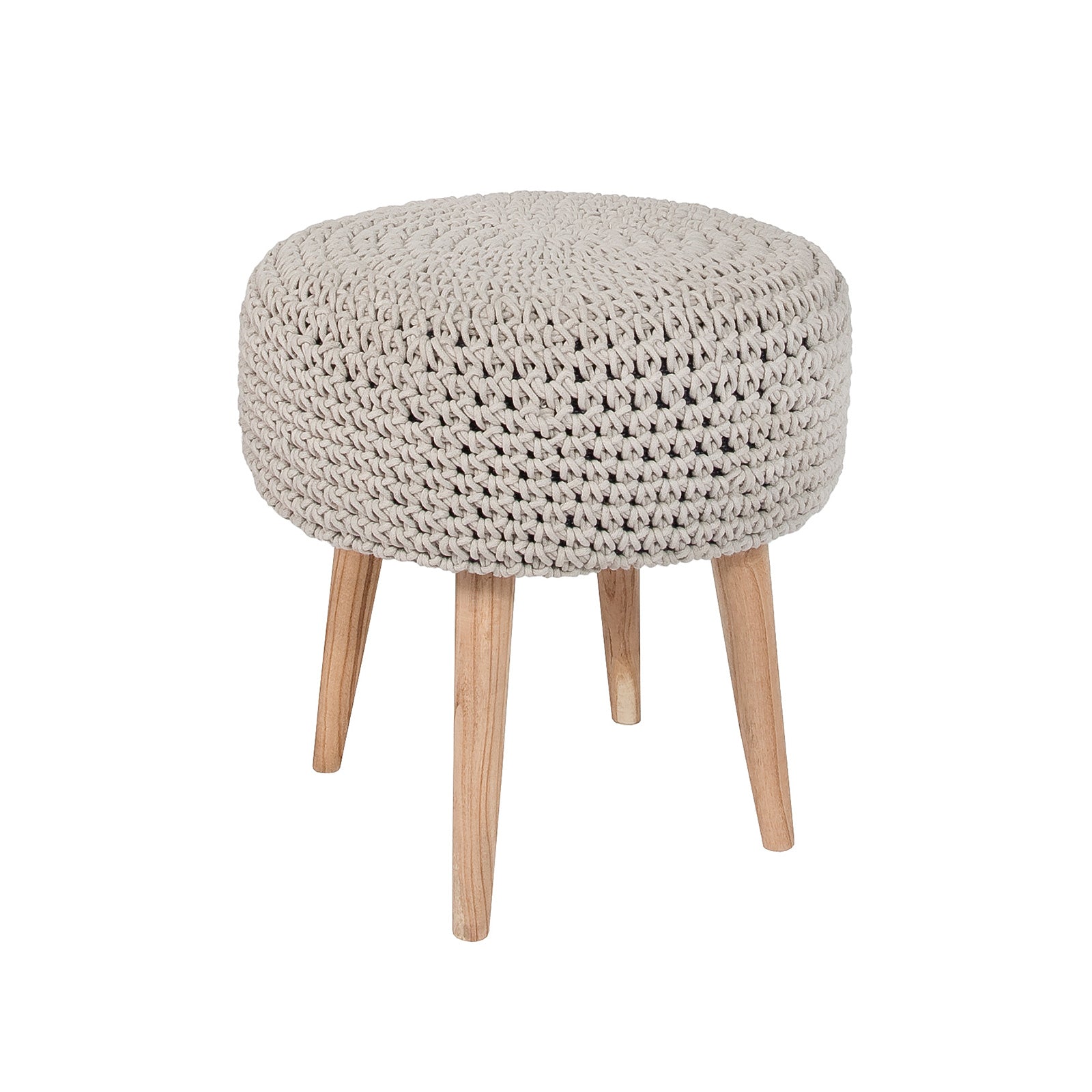 Bohemian Macrame Stool - Light Grey