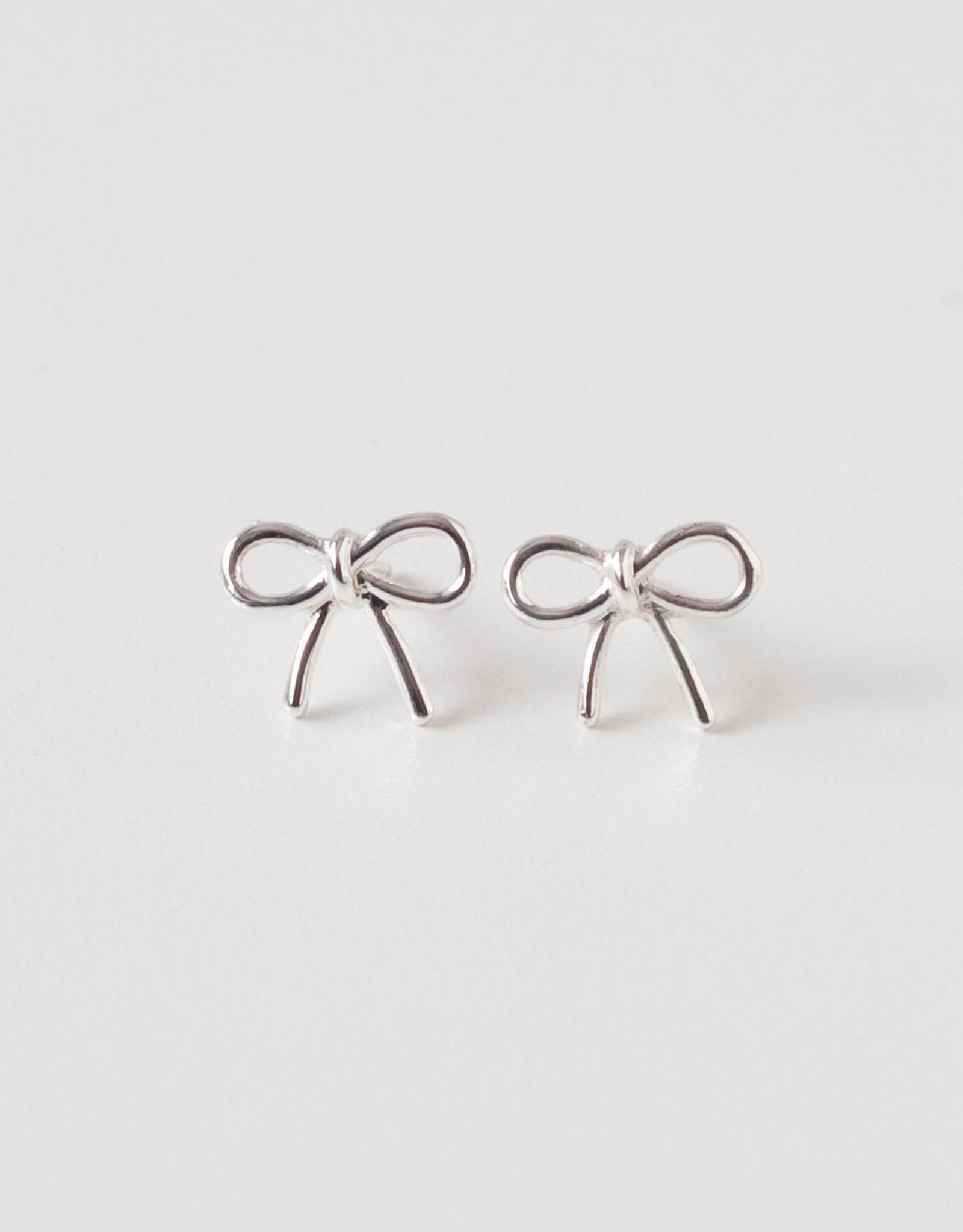 Bow Earrings - Silver