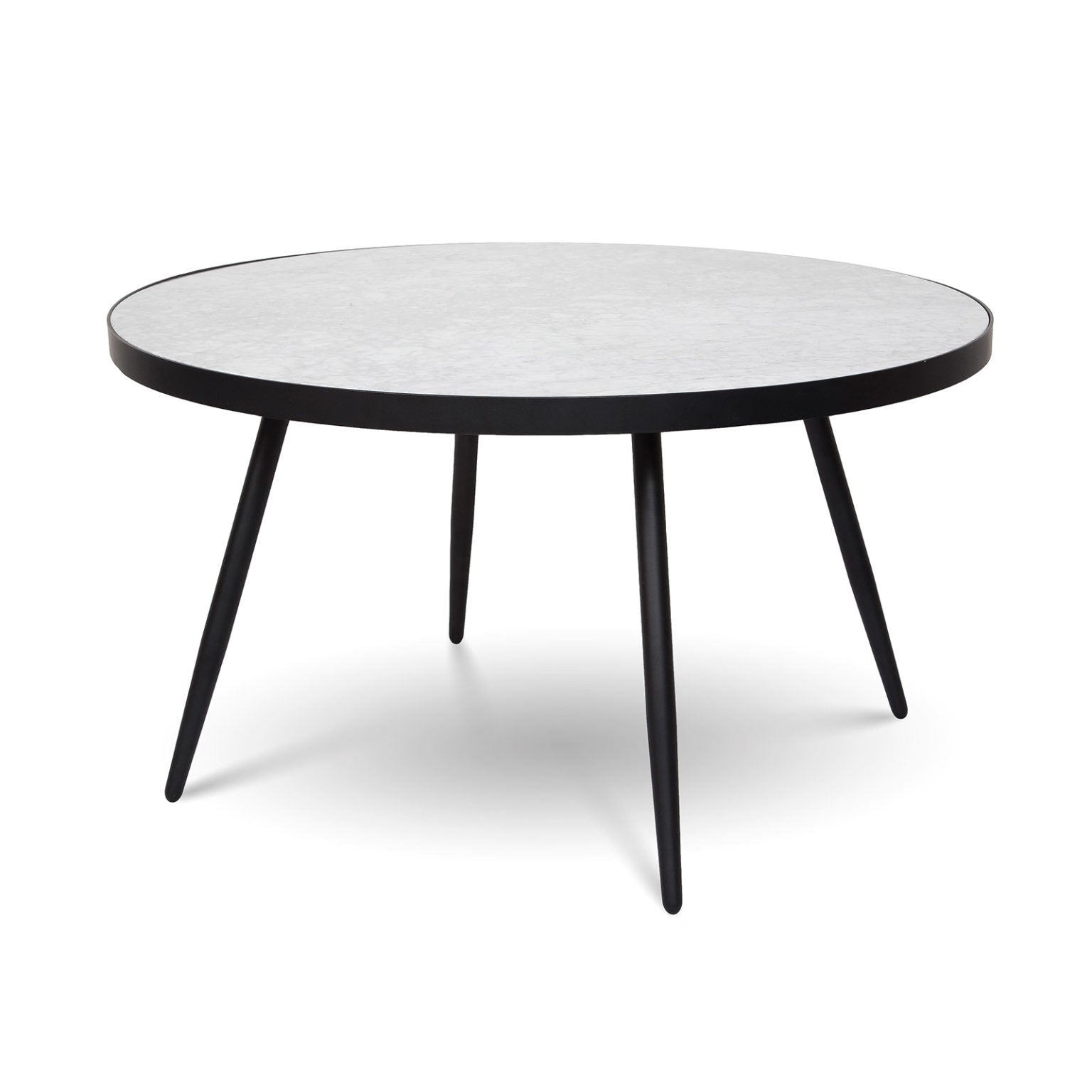 Florence Coffee Table - White Marble with Black Base