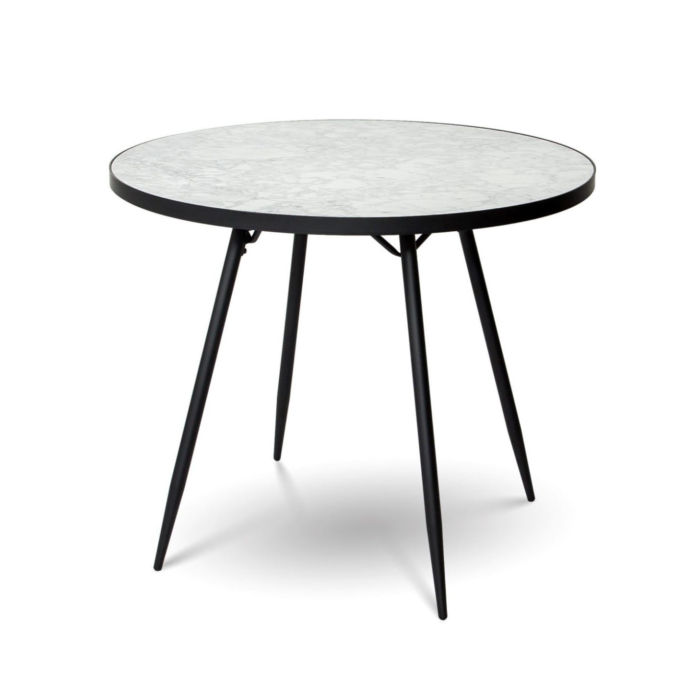 Florence Dining Table - White Marble with Black Base