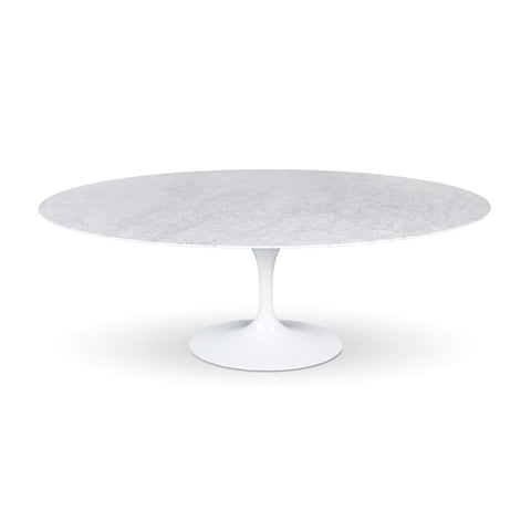 Florence Dining Table - White Marble with Black Base