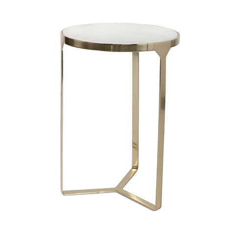 Noble Accent Table - Black + White Marble