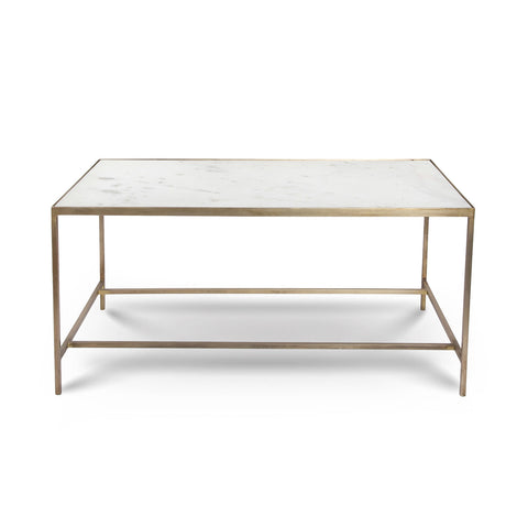Florence Coffee Table - White Marble with Black Base