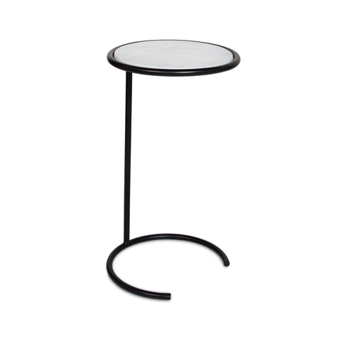 Florence Lamp Table - Black Marble with Black Base