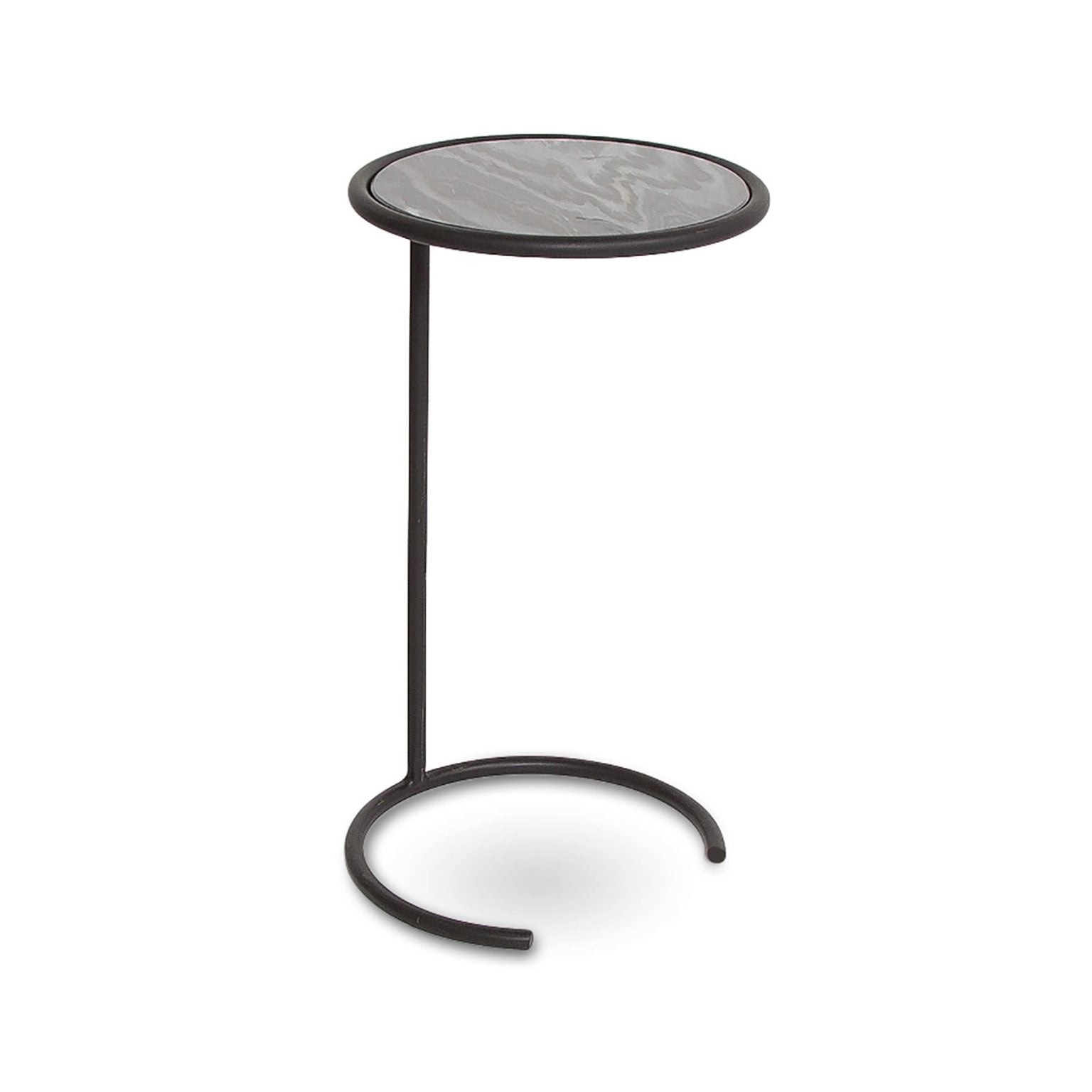 Noble Accent Table - Black + Black Marble