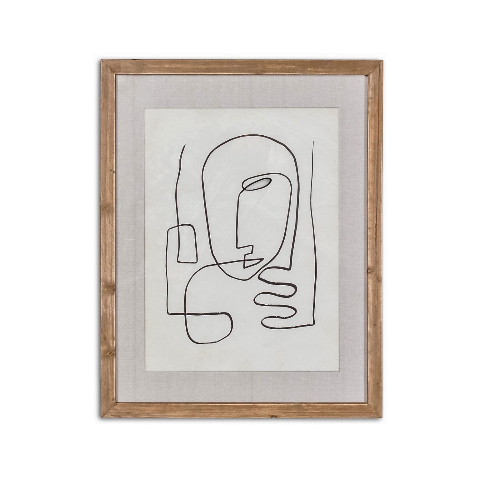 Glass With Wood Frame Femme Wall Decor