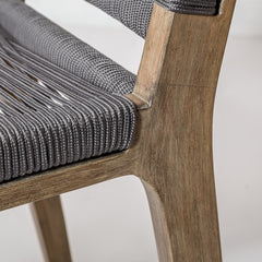 Farah Dining Chair - Mink with Grey Rope