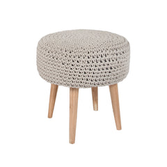 Bohemian Macrame Stool - Light Grey