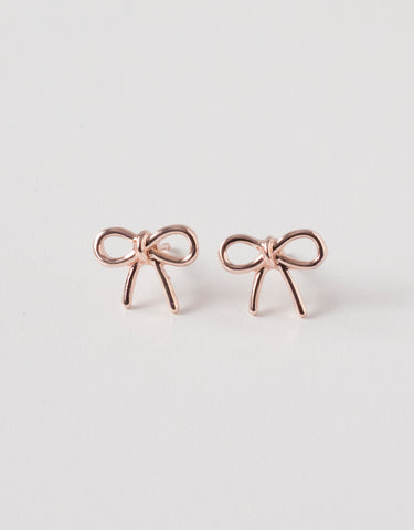 Bow Earrings - Rose Gold