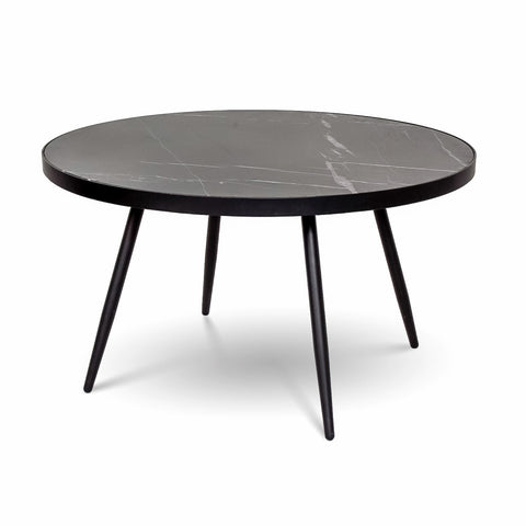 Florence Coffee Table - Black Marble with Black Base